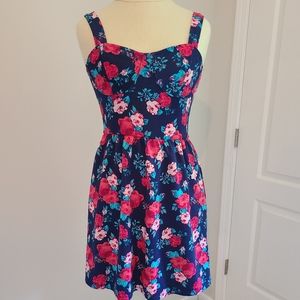 🌺Navy Floral Charlotte Russe Dress Medium